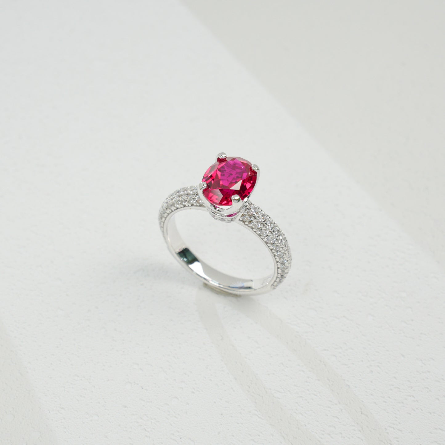 925 Sterling Silver Lab Ruby Ring for Women, Vintage Classic - Photo 3