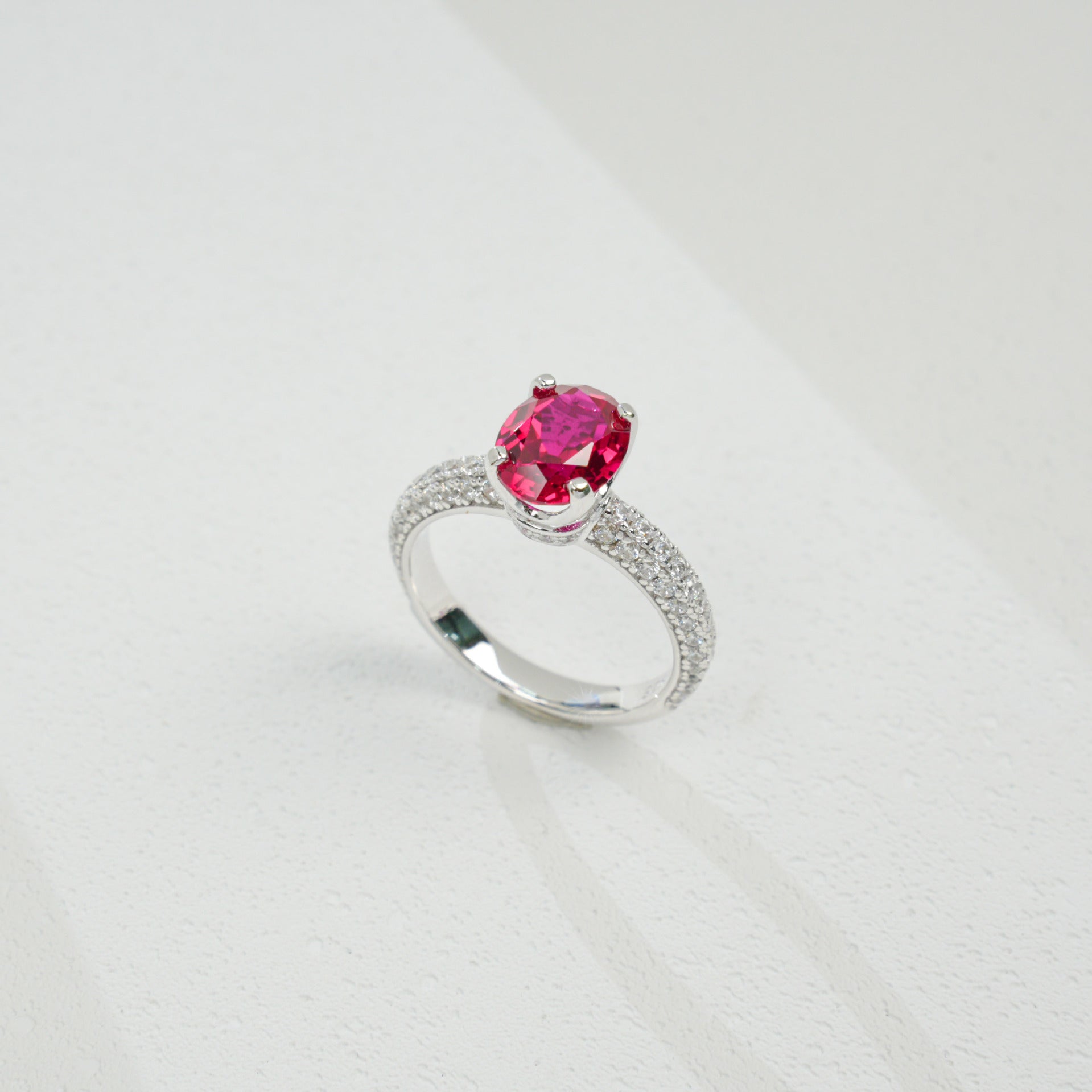 925 Sterling Silver Lab Ruby Ring for Women, Vintage Classic - Photo 3