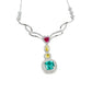 S925 Sterling Silver Emerald-Cut Gemstone Micro-Pave Pendant Choker Necklace, Versatile - Photo 5