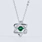 S925 Silver Interwoven Hexagram Emerald Necklace, Hollow Vintage Simple - Photo 3