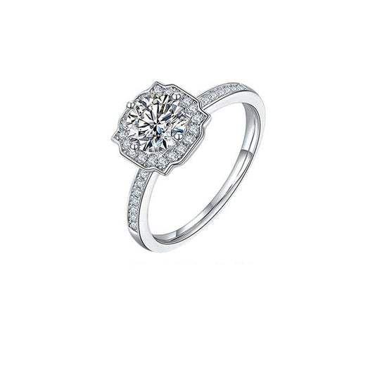 S925 Sterling Silver Lab Diamond Ring, Versatile Unique Design - Photo 1