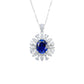 Luxurious Sapphire Halo Silver Choker, Sunflower Gemstone Pendant - Photo 5