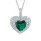 S925 Sterling Silver Lab Emerald Pendant Heart Simple Elegant Versatile Premium for Women - Photo 5