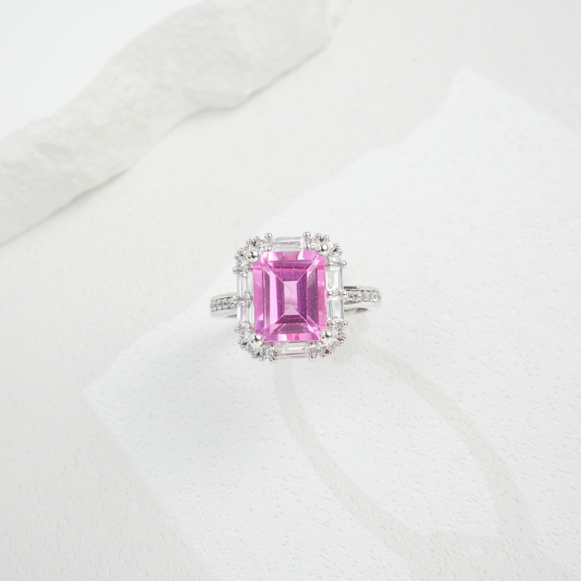 S925 Sterling Silver Lab Padparadscha Ring for Women, Premium Versatile Gift - Photo 5
