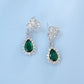 S925 Sterling Silver Lab Emerald Earrings, Elegant Versatile Teardrop - Photo 3