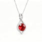 925 Sterling Silver Lab Ruby Pendant Necklace, Designer Versatile - Photo 5