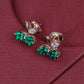 S925 Sterling Silver Lab Emerald Stud Earrings, Classic Minimalist Versatile - Photo 3