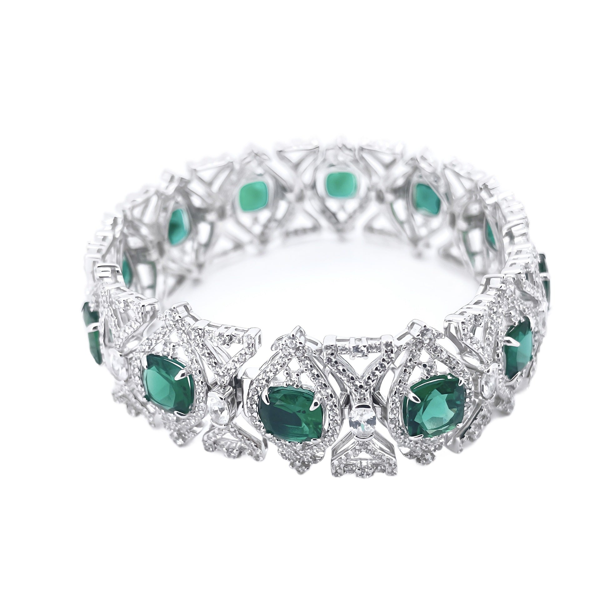 Lab Emerald S925 Sterling Silver Bracelet, Premium for Women - Photo 5