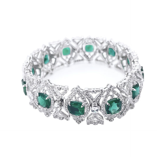 Lab Emerald S925 Sterling Silver Bracelet, Premium for Women - Photo 5