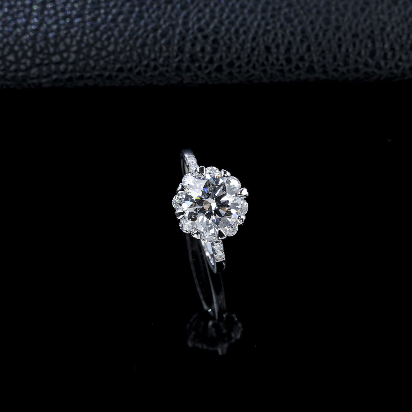 S925 Silver Lab Diamond Snowflake Halo Full Ring, Proposal Engagement Birthday - Photo 3