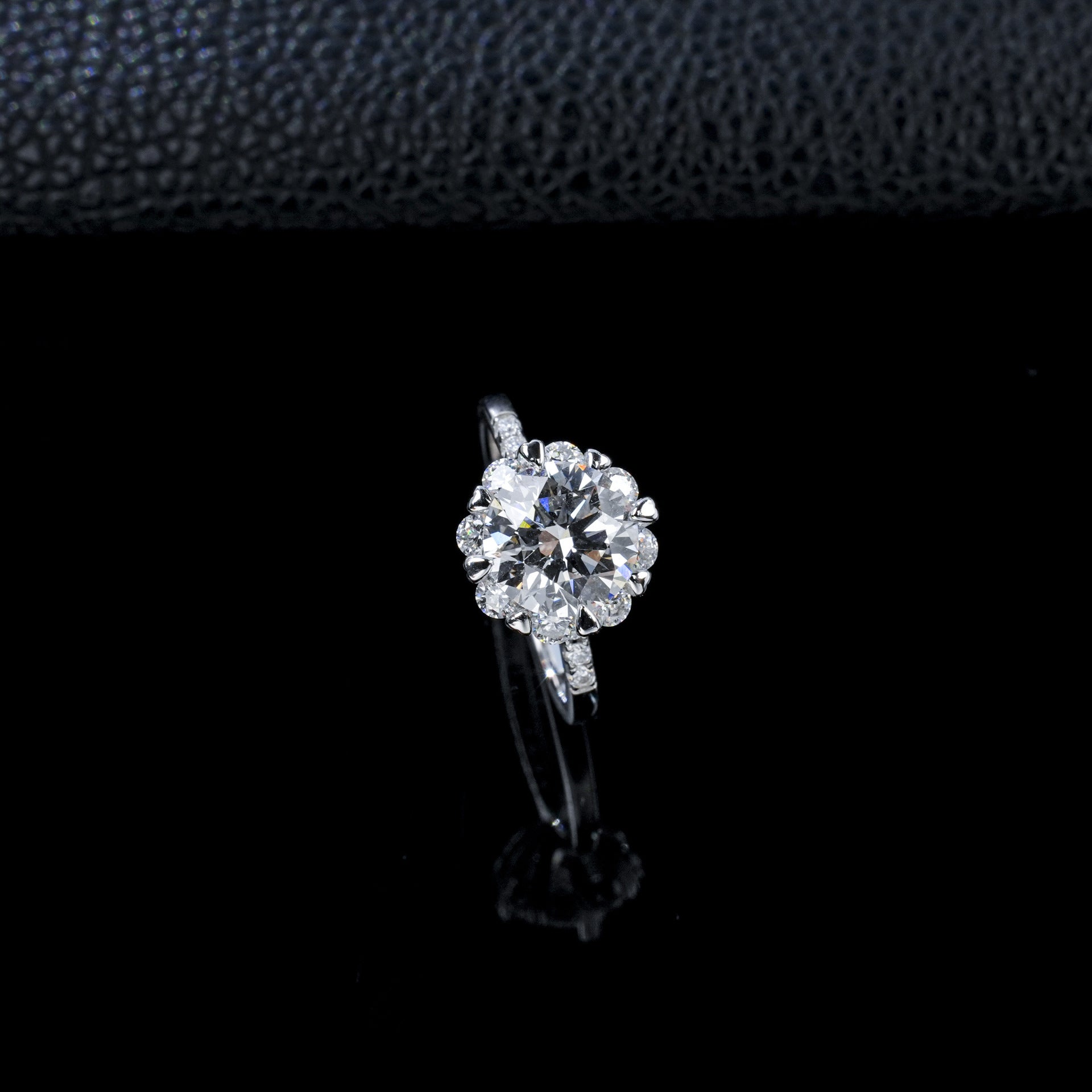 S925 Silver Lab Diamond Snowflake Halo Full Ring, Proposal Engagement Birthday - Photo 3