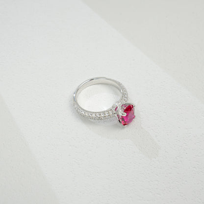 925 Sterling Silver Lab Ruby Ring for Women, Vintage Classic - Photo 5