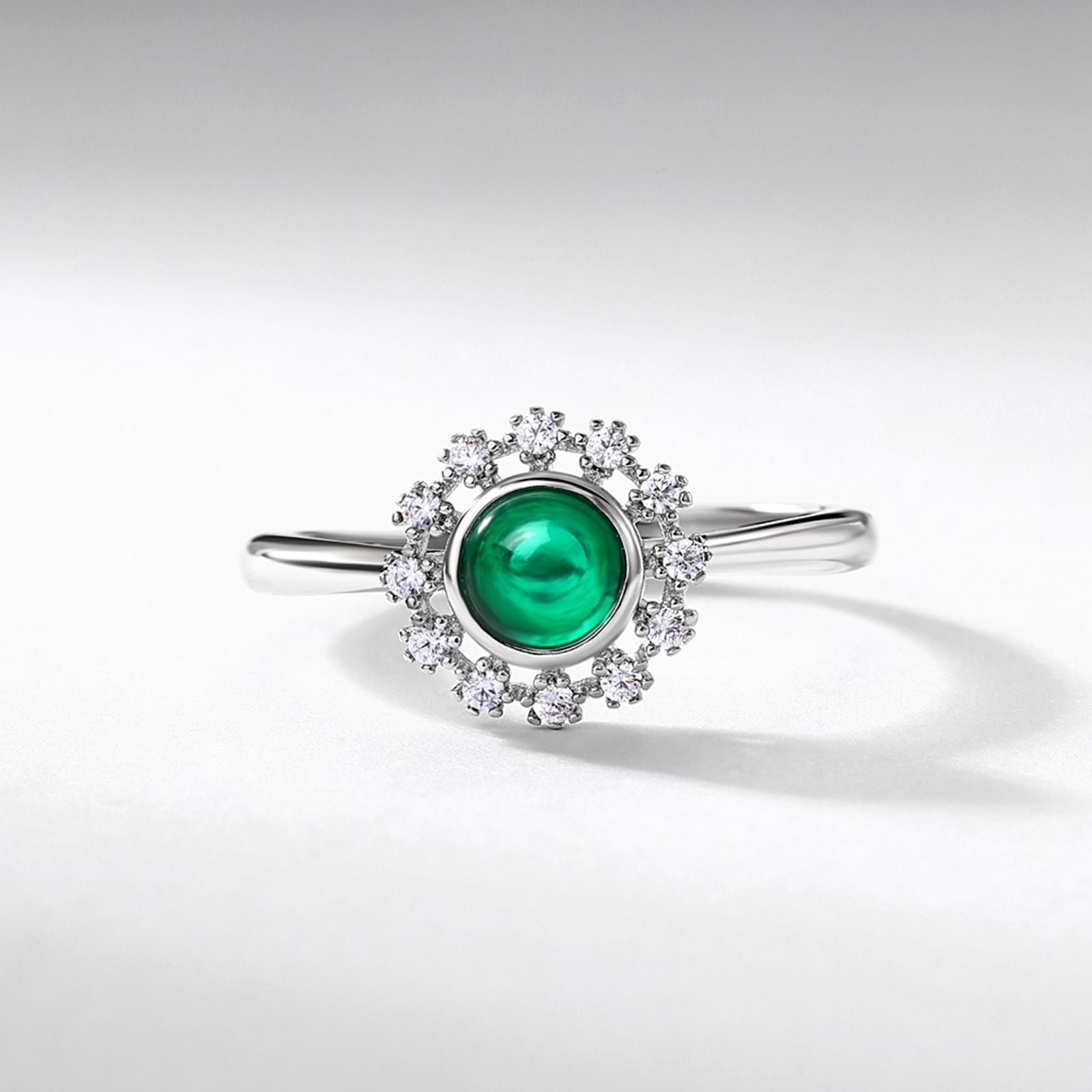 Sterling Silver Lab Emerald Ring, Versatile Design - Photo 6