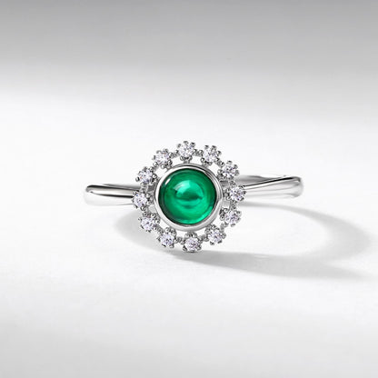 Sterling Silver Lab Emerald Ring, Versatile Design - Photo 6
