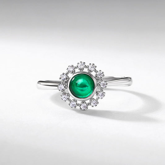 Sterling Silver Lab Emerald Ring, Versatile Design - Photo 6