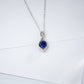 S925 Sterling Silver Lab Sapphire Teardrop Choker - Photo 3