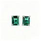 925 Sterling Silver Lab Emerald Square Earrings, Premium Delicate for Women - Photo 5