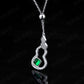 S925 Silver Lab Emerald Gourd Necklace, Creative Hollow Unique - Photo 3