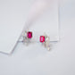 S925 Lab Ruby Fan Earrings, Vintage Earrings - Photo 4