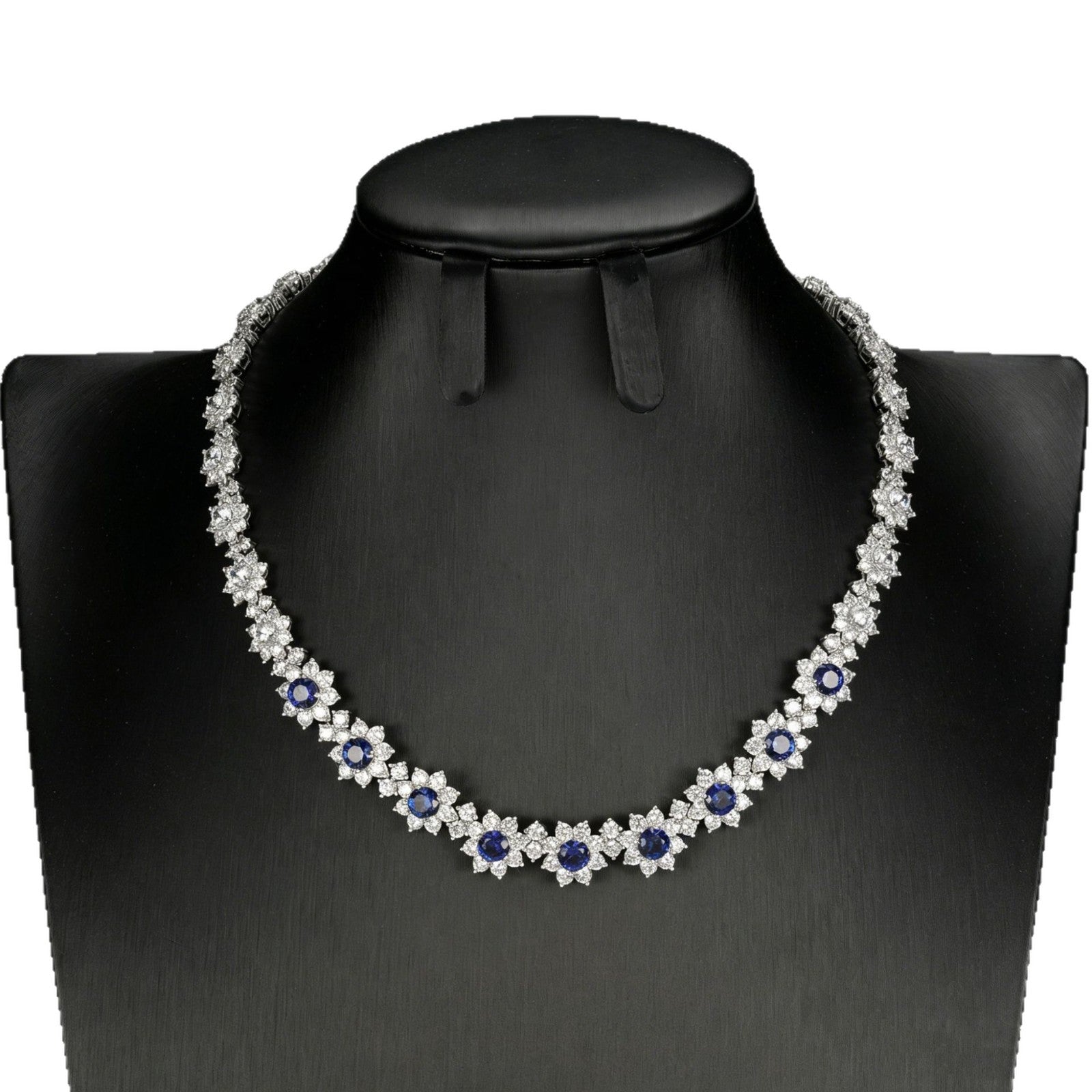 Lab Sapphire Necklace S925 Silver Premium, Party - Photo 5