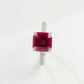 Lab coloured Gemstone Ring Premium Princess-Cut Ruby Silver, Birthday Gift for Bestie - Photo 5