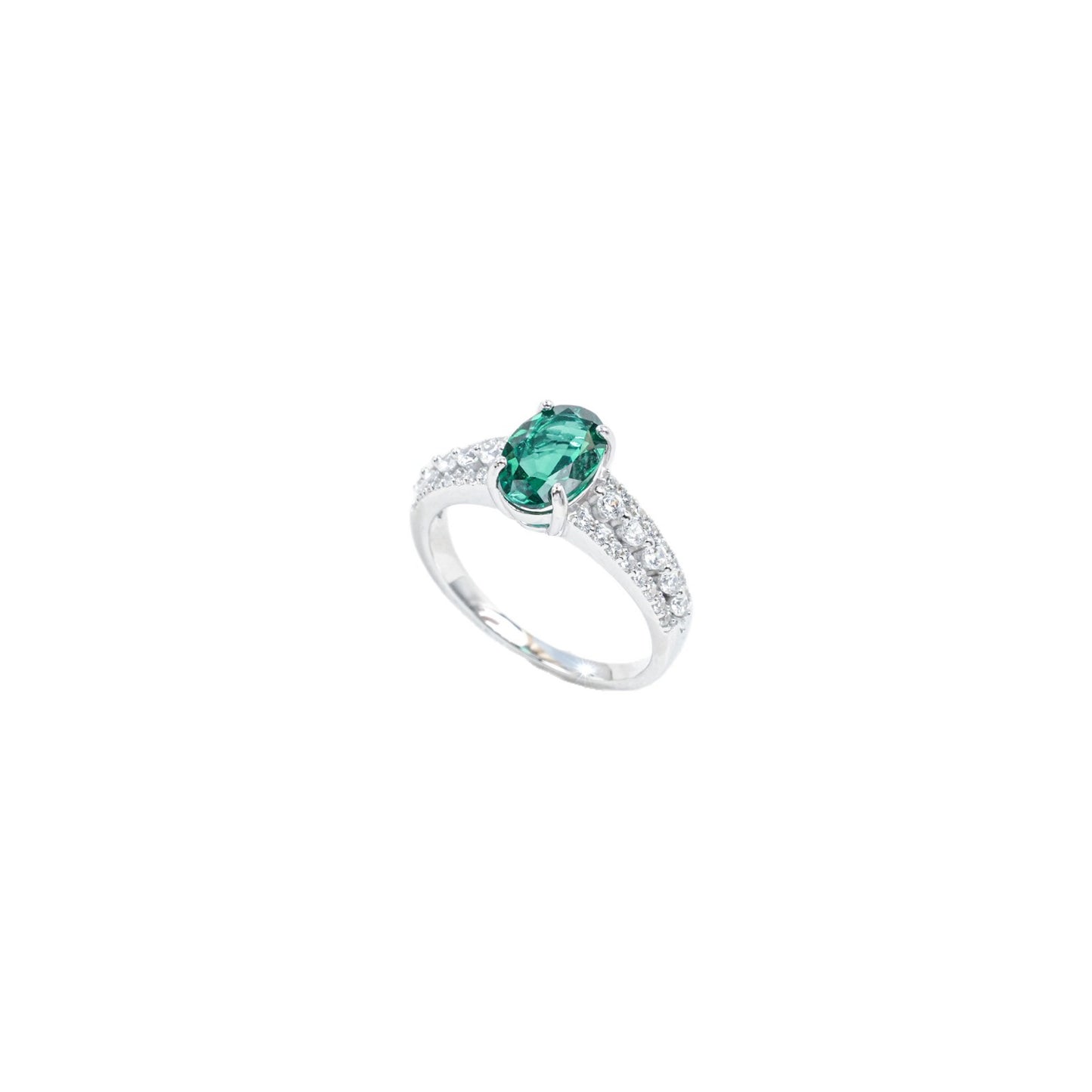 925 Sterling Silver Lab Emerald Ring for Women, Versatile Trendy Gift - Photo 5