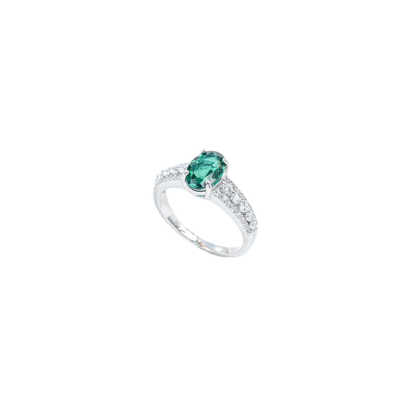 925 Sterling Silver Lab Emerald Ring for Women, Versatile Trendy Gift - Photo 5