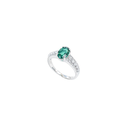 925 Sterling Silver Lab Emerald Ring for Women, Versatile Trendy Gift - Photo 5
