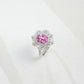 S925 Sterling Silver Lab Gemstone Snowflake Pave Open Ring, Premium Versatile - Photo 1