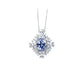 S925 Sterling Silver Lab Sapphire Necklace for Women, Minimalist Versatile Premium - Photo 1