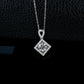 S925 Silver Diamond-Shaped Halo Pendant Necklace, Versatile Birthday Anniversary - Photo 3