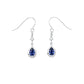 S925 Silver Teardrop coloured Gemstone Diamond Halo Earrings, Date Evening Wedding - Photo 5