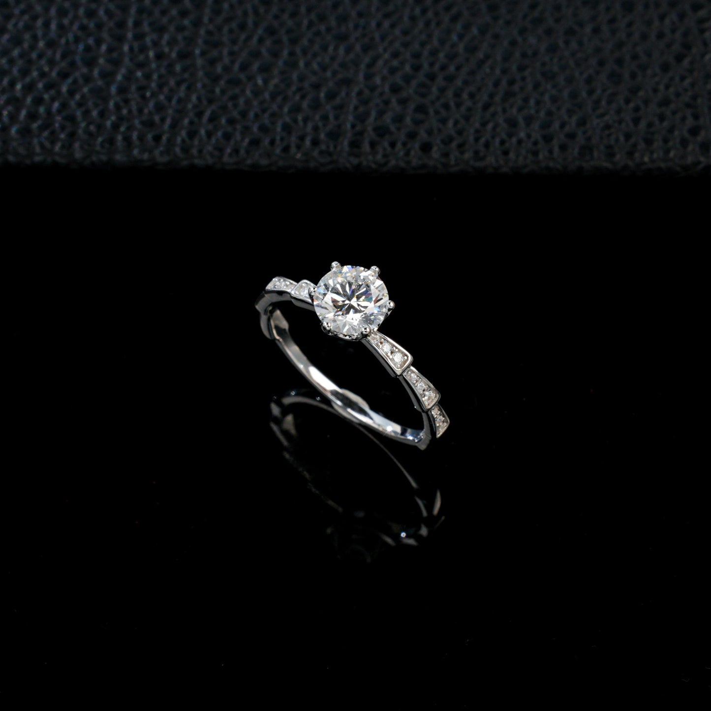 S925 Silver 6-Claw Centre Step-Layered Stone Ring, Ring Engagement - Photo 2