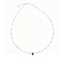 S925 Sterling Silver Lab Sapphire Teardrop Choker Necklace, Minimalist Premium - Photo 1