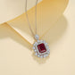 Lab Ruby Necklace 925 Silver Original Design Sugarloaf, Elegant Evening - Photo 4