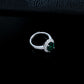 925 Sterling Silver Lab Emerald Classic Halo Ring, for Women - Photo 2
