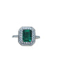S925 Silver Emerald Ring Double-Halo, Vintage Versatile Design - Photo 5