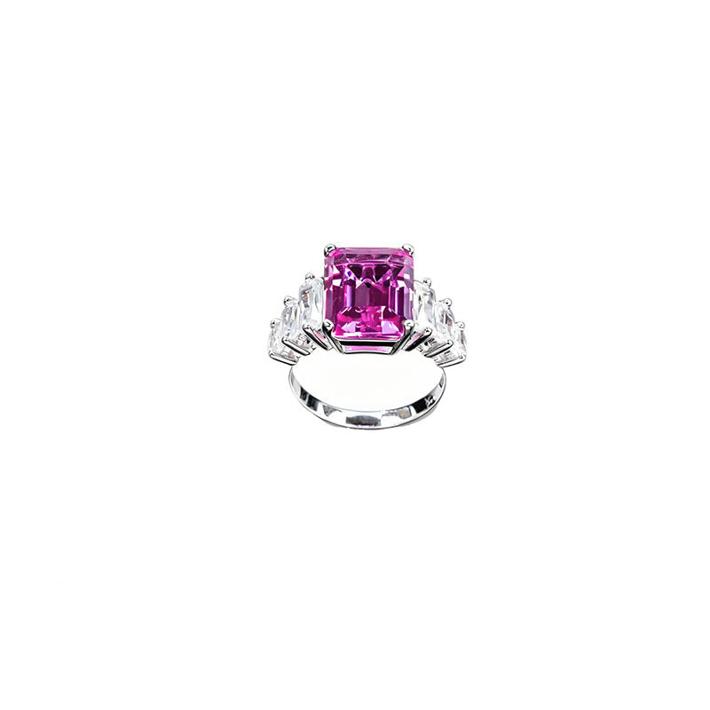 S925 Sterling Silver Lab Padparadscha Ring, Designer - Photo 1