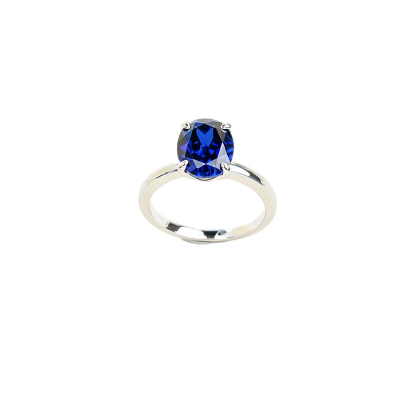 S925 Sterling Silver Lab Sapphire Ring, for Women - Photo 1