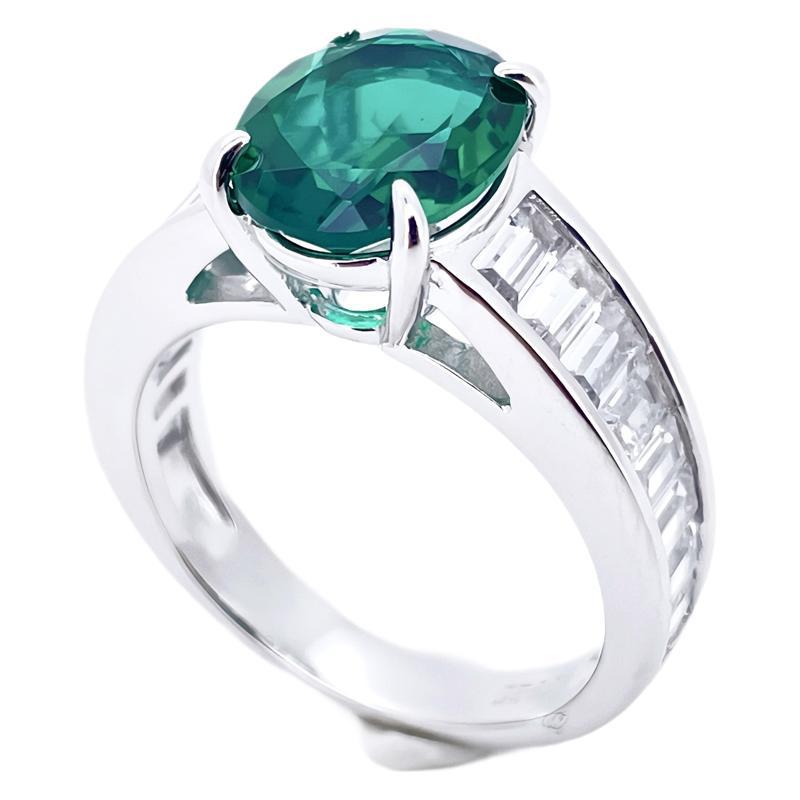 S925 Sterling Silver Emerald Pave Ring for Women, Minimalist Vintage - Photo 5