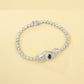 S925 Sterling Silver Lab Sapphire Jewellery Set (Necklace, Bracelet, Ring, Earrings) - Photo 4