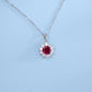 S925 Lab Ruby Necklace for Women Pendant Sterling Silver Versatile - Photo 4