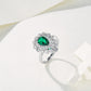 925 Sterling Silver Lab Emerald Teardrop Pear Ring, Vintage Palace for Women - Photo 4
