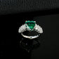 925 Sterling Silver Lab Emerald Ring, Premium Bestie Gift - Photo 2
