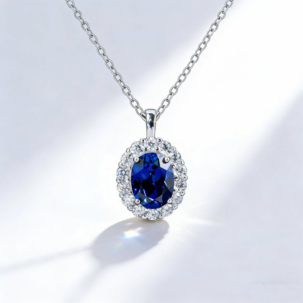 925 Sterling Silver Pendant Choker Necklace, Elegant Premium - Photo 1