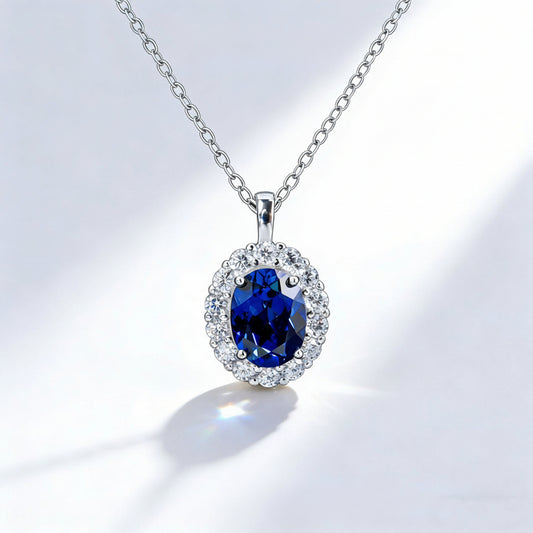 925 Sterling Silver Pendant Choker Necklace, Elegant Premium - Photo 1