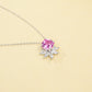 925 Sterling Silver Lab Padparadscha Necklace, Versatile Designer Premium - Photo 4