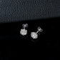 925 Silver Scalloped Square Halo 4-Claw Stud Earrings, Full Diamond Versatile - Photo 4