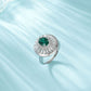 Pigeon-Egg Lab Emerald Ring S925 Silver, Lab Gemstone Ring - Photo 2