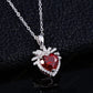 Pigeon Blood Ruby Heart Pendant Necklace S925 Silver, Unique Gift Premium - Photo 1